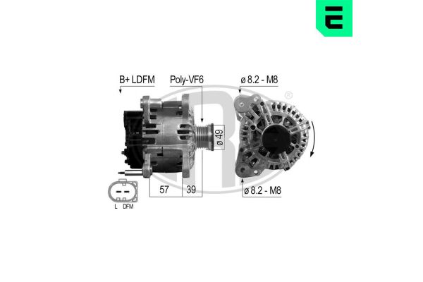 Alternatör  Audi A3 (8P1)(05.2003->)  ERA 210512