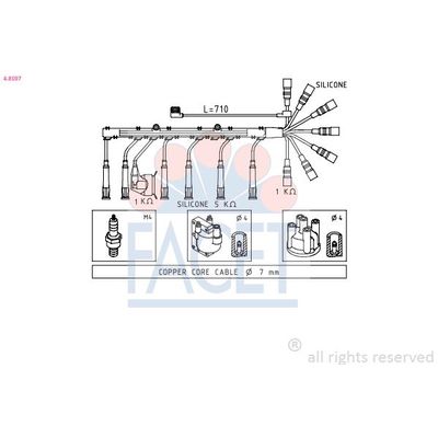 Buji Kablosu  BMW 5 Serisi Sedan (E34)(1988->)  FACET 4.8597