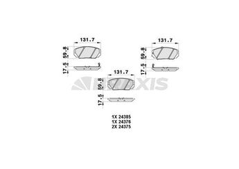 Fren Disk Balata Ön BRAXIS AB0439  581013KA20 58101-3KA20 581013KA30 581013LA20 581013FA11