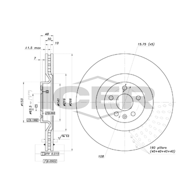 Fren Disk Ayna Ön Sağ ve Sol Volvo XC60 (03.2017->)  AP V1024V