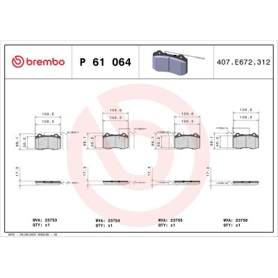 Fren Disk Balata Ön BREMBO P 61 064