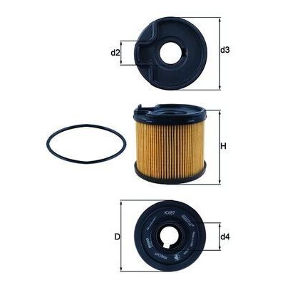 Yakıt Filtresi  Peugeot 306 3K/ HB/ Sedan (S2)(04.1997->)  MAHLE KX 87D