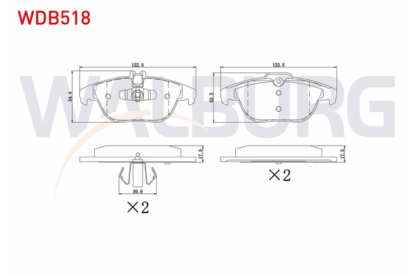 Fren Disk Balata Arka Mercedes E -Serisi Coupe (BM 207)(05.2009->)  WALBURG WDB518
