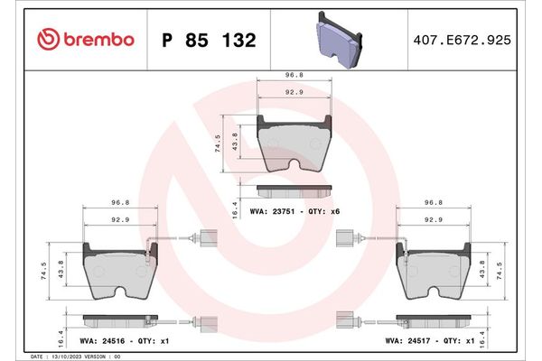 Fren Disk Balata Ön BREMBO P 85 132