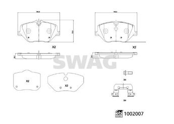 Fren Disk Balata Ön SWAG 33 11 4166  34106897141 34108852291 34 10 6 897 141 34 10 8 852 291