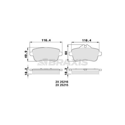 Fren Disk Balata Arka BRAXIS AA0332