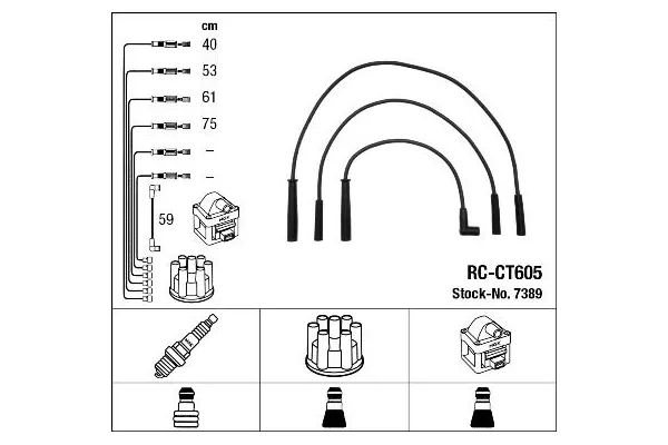 Buji Kablosu  Citroen BX Break (09.1985->08.1988)  NGK 7389