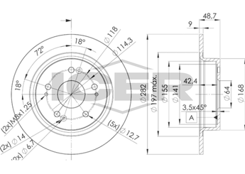 Fren Disk Ayna Arka Sağ ve Sol MGA 50303  42510TA0A00 42510SFY000 42510-SFY-000 42510-TA0-A00