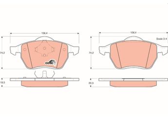 Fren Disk Balata Ön TRW GDB1204  95VW2K021AA 1144180 1001095 1027703 1031843 95VW-2K021-AA 7MO698151 7MO 698 151 7M0698151B 7M0 698 151 B 7M0698151A 7M0 698 151 A 7M0698151 7M0 698 151 7MO698151A 7MO 698 151 A