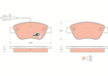 Fren Disk Balata Ön TRW GDB1590  GDB1590 9949556 0000009949556 77362179 0000077362179 77362548 77363035 77363992 7736415