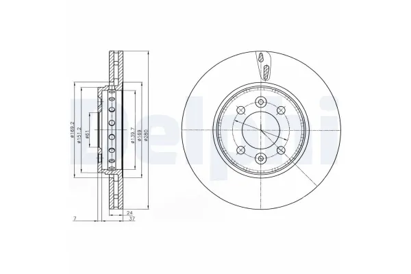 Fren Disk Ayna Ön Sağ ve Sol Renault Laguna (B56)(04.1998->)  DELPHI BG4536C