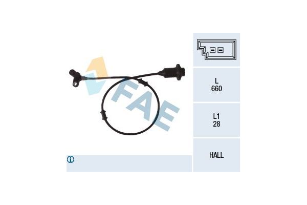 Abs Sensörü Arka Sağ Mercedes S -Serisi 4 Kapı (BM 220)(07.1998->)  FAE 78072