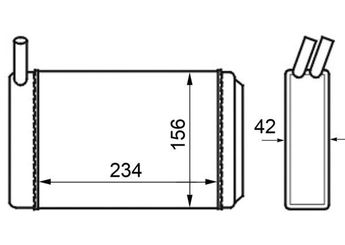 Kalorifer Radyatörü  MAHLE AH 39 000S  171819031E 171819031C 171 819 031 C 171819031D 171 819 031 D 171 819 031 E 811819031 811 819 031 171.819.031.D