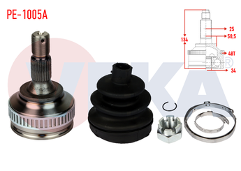 Aks Kafası Ön Dış Sağ veya Sol VEKA PE-1005A  3272FG 3272KL 3272LE 3272LG 3272LP 3273KR 3272.FG 3272.KL 3272.LP 3272.LE 3272.LG 3273.KR