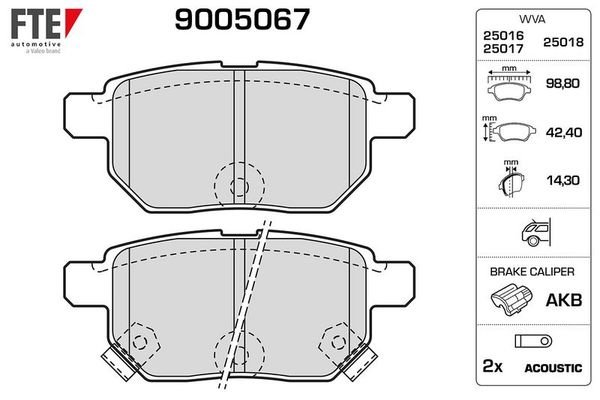 Fren Disk Balata Arka Toyota Urban Cruiser (NLP11/NSP11)(02.2009->)  FTE 9005067