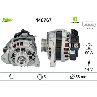Alternatör  Hyundai i10 (IA)(10.2013->)  VALEO 446767