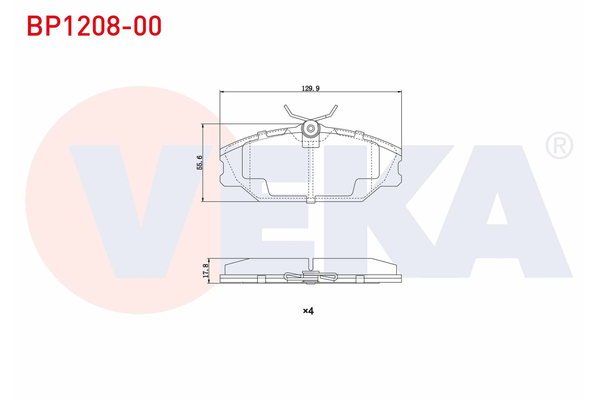 Fren Disk Balata Ön Renault Safrane (B54)(09.1996->)  VEKA BP1208-00