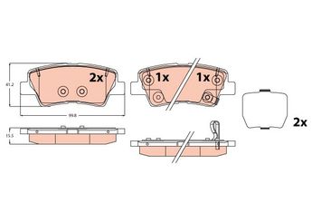 Fren Disk Balata Arka TRW GDB2309  58302D3A00 58302-D3A00 58302D3A70 58302-D3A70 58302D7A70 58302-D7A70 58302D7A71 58302-D7A71 58302G0A50 58302-G0A50 58302G2A40 58302-G2A40 58302G2A60 58302-G2A60 58302G7A40 58302-G7A40 58302G8A50 58302-G8A50 58302H8A05 58302-H8A05 58302K2A30 58302-K2A30 58302F6A50 58302-F6A50 58302H8A00 58302-H8A00 58302H8A08 58302-H8A08