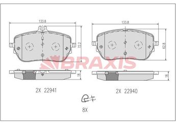 Fren Disk Balata Ön BRAXIS AB0634  A0004207000 A0004206902 4205103 4206902 4207000
