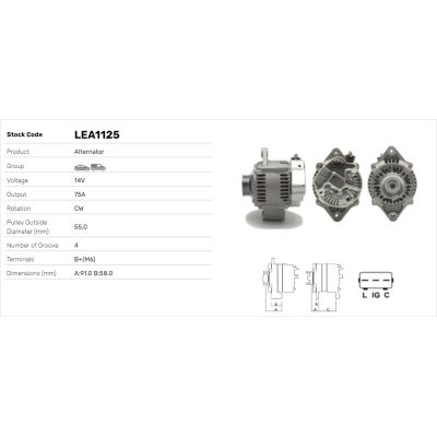 Alternatör  LUCAS ELEKTRIK LEA1125