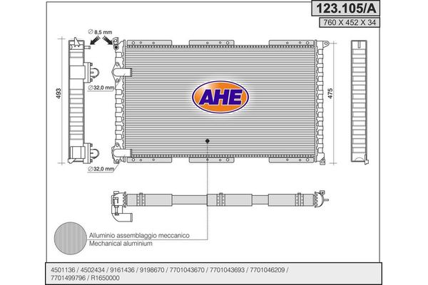 Su Radyatörü  Opel Movano (1998->)  VEKA 16-3221B