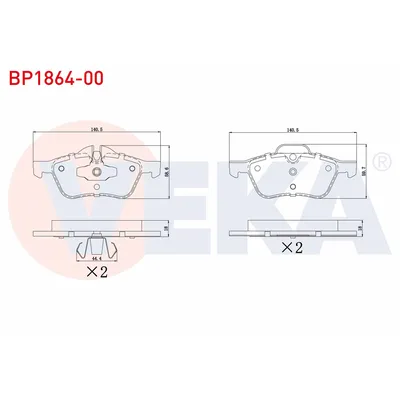 Fren Disk Balata Ön MINI Mini (R50,R53)(2001->)  VEKA BP1864-00