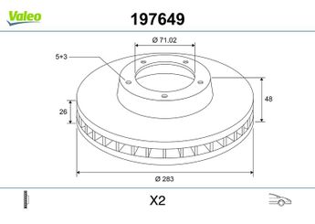 Fren Disk Ayna Ön Sağ ve Sol VALEO 197649  197649 9803918180