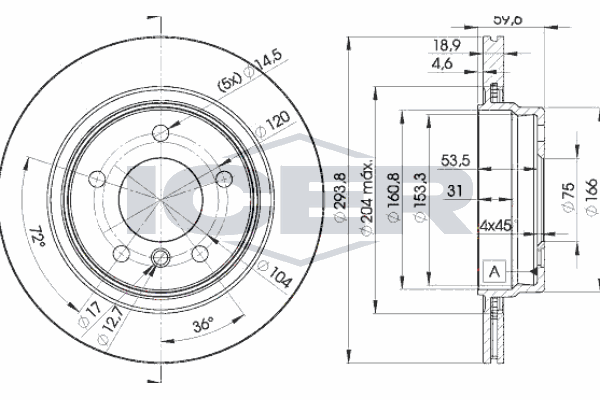 Fren Disk Ayna Arka Sağ ve Sol MAGNETI MARELLI 360704037000
