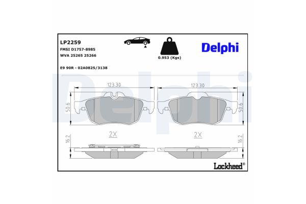 Fren Disk Balata Arka Renault Latitude (2010->)  DELPHI LP2259