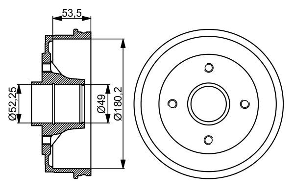 Kampana Arka Sağ veya Sol Renault Clio I Faz III (04.1996->)  BOSCH 0 986 477 061