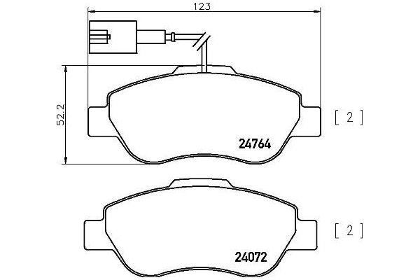 Fren Disk Balata Ön Fiat Panda (169)(09.2003->)  BREMBO P 24 150