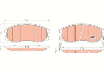 Fren Disk Balata Ön TRW GDB1715  96626070 19149903 42784761 4820834 48 20 834 20789468 96626069 4808861 48 08 861 22850989 19168899 4817764 48 17 764