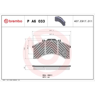 Fren Disk Balata Ön BREMBO P A6 033