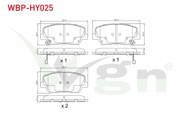 Fren Disk Balata Ön Hyundai i30 Cw (PD)(01.2017->)  WGN WBP-HY025