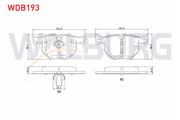 Fren Disk Balata Arka BMW 5 Serisi Sedan (E60)(2003->)  WALBURG WDB193