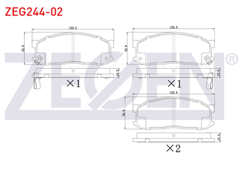 Fren Disk Balata Ön ZEGEN ZEG244-02   K70Y3328Z K71E3328Z NK71E3328Z 3256541 0K70Y-33-28Z SF043328Z SF04-33-28Z S08349280 S083-49-280 S08349280A S083-49-280A S23149280 S231-49-280 S23149280A S231-49-280A SE963328Z SE96-33-28Z