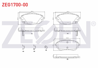 Fren Disk Balata Ön ZEGEN ZEG1700-00   446502390 04465-02390 446502391 04465-02391