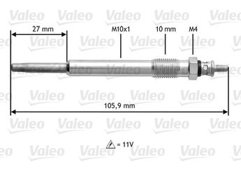 Isıtma Bujisi  VALEO 345103  ET107344 SV022 596066 5960-66 596067 5960-67 5960F5 5960-F5 59623C 5962 3C 59627F 5962 7F 59623E 5962-3E 59627G 5962-7G 96236383 96389858 9623638380 9638985980 9651029780 5962-3C 5962-7F