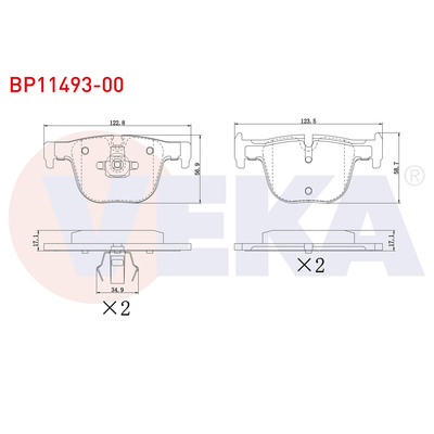 Fren Disk Balata Arka BMW 3 Serisi Sedan (F30)(2011->)  VEKA BP11493-00
