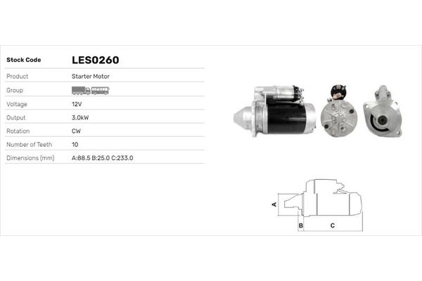 Marş Dinamosu  LUCAS ELEKTRIK LES0260