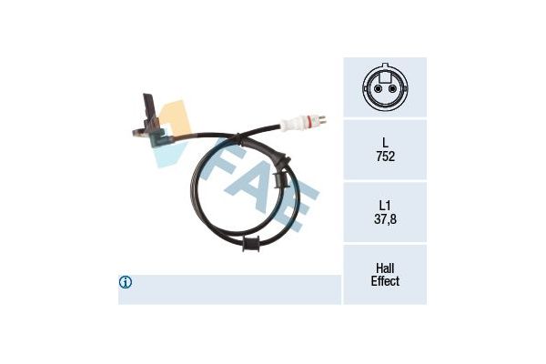 Abs Sensörü Arka Sol Renault Kangoo (F/KC0)(03.2003->)  FAE 78412