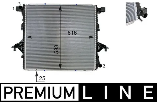 Su Radyatörü  Volkswagen Amarok (2HA/2HB/S1B)(03.2010->2016)  MAHLE CR 81 000P