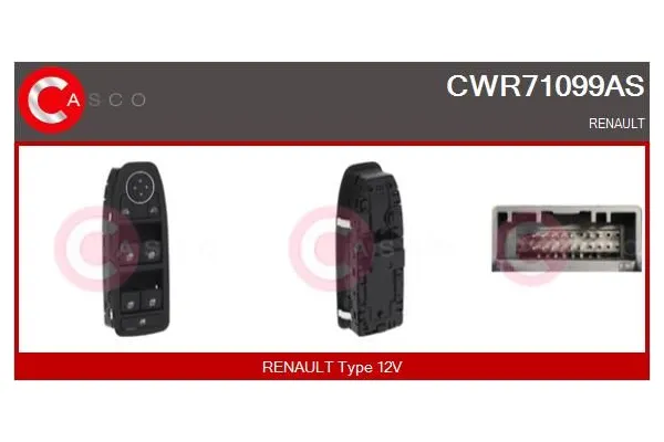 Cam Açma Düğmesi Ön Sol SOMAG 254104196R-I