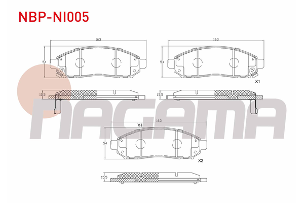 Fren Disk Balata Ön Nissan Leaf (ZE0)(01.2012->)  NAGAMA NBP-NI005