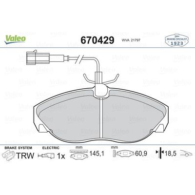 Fren Disk Balata Ön VALEO 670429