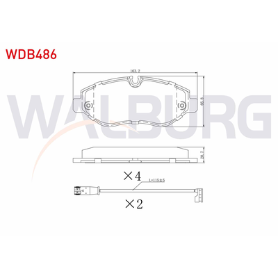 Fren Disk Balata Ön Mercedes Sprinter III Tourer RWD/AWD (907)(02.2018->)  WALBURG WDB486