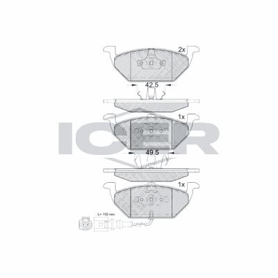 Fren Disk Balata Ön Audi A3 (8L)(09.1996->)  CARRINGO 55034