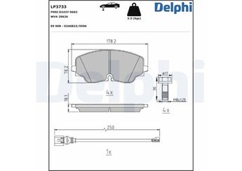Fren Disk Balata Ön DELPHI LP3733  5WA698151B 5WA698151M 5WA698151R