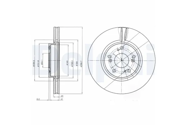 Fren Disk Ayna Ön Sağ ve Sol Honda Accord (CL/CN)(01.2003->)  DELPHI BG3978