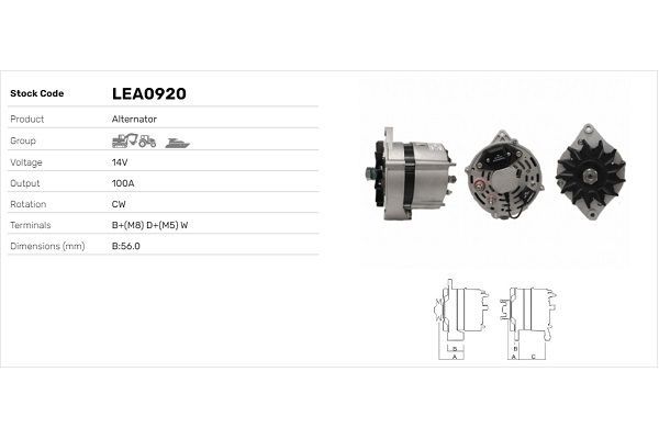 Alternatör  LUCAS ELEKTRIK LEA0920